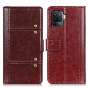 For OPPO A94 Peas Crazy Horse Texture Horizontal Flip Leather Case with Holder & Card Slots & Wallet(Brown) (OEM)