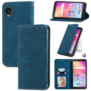 For TCL A509DL / A3 Retro Skin Feel Magnetic Horizontal Flip Leather Phone Case(Blue) (OEM)