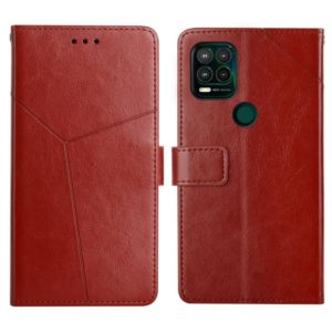 For Motorola Moto G Stylus 5G Y Stitching Horizontal Flip Leather Phone Case with Holder & Card Slots & Wallet & Photo Frame(Brown) (OEM)