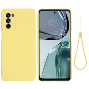 For Motorola Moto G62 5G Pure Color Liquid Silicone Shockproof Full Coverage Phone Case(Yellow) (OEM)