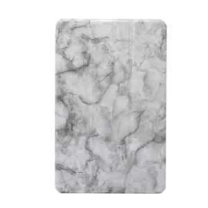 For Huawei MatePad 10.4 inch (2020) Marble Texture Pattern Horizontal Flip Leather Case, with Three-folding Holder & Sleep / Wake-up Function(Black gray) (OEM)
