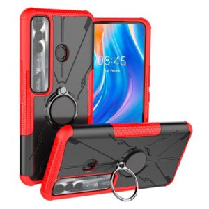 For Tecno Spark 7 Pro Armor Bear Shockproof PC + TPU Phone Protective Case with Ring Holder(Red) (OEM)