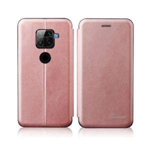 For Xiaomi Redmi Note 9 /10X 4G Integrated Electricity Pressing Retro Texture Magnetic TPU+PU Leather Case with Card Slot & Holder(Rose Gold) (OEM)