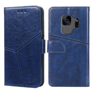 For Samsung Galaxy S9 Geometric Stitching Horizontal Flip TPU + PU Leather Case with Holder & Card Slots & Wallet(Blue) (OEM)
