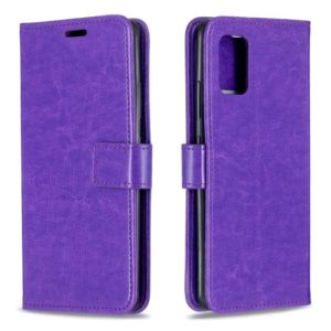 For Samsung A51 5G Crazy Horse Texture Horizontal Flip Leather Case with Holder & Card Slots & Wallet & Photo Frame(Purple) (OEM)