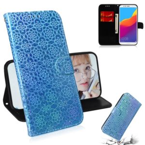 For Huawei Y6 2018 / Honor 7A Solid Color Colorful Magnetic Buckle Horizontal Flip PU Leather Case with Holder & Card Slots & Wallet & Lanyard(Blue) (OEM)