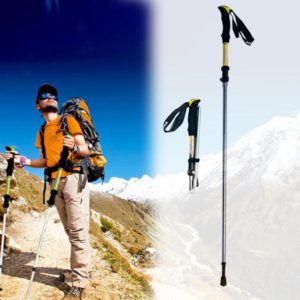 125cm Adjustable Portable Outdoor Aluminum Alloy Trekking Poles Stick(Yellow) (OEM)