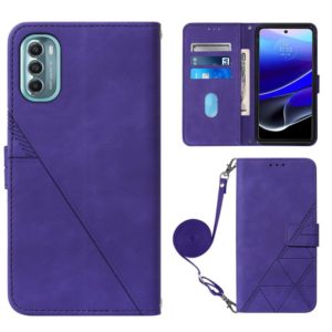 For Motorola Moto G 5G 2022 Crossbody 3D Embossed Flip Leather Phone Case(Purple) (OEM)