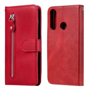 For Huawei Y6p Fashion Calf Texture Zipper Horizontal Flip Leather Case with Stand & Card Slots & Wallet Function(Red) (OEM)