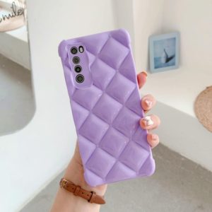 For Huawei nova 7 5G Candy Color Elegant Rhombic Texture TPU Phone Case(Purple) (OEM)