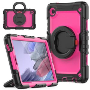 For Samsung Galaxy Tab A7 Lite Bracelet Holder Silicone + PC Tablet Case(Rose Red) (OEM)