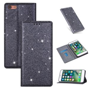 For iPhone 6 Plus Ultrathin Glitter Magnetic Horizontal Flip Leather Case with Holder & Card Slots(Gray) (OEM)