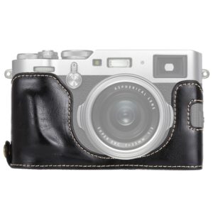 1/4 inch Thread PU Leather Camera Half Case Base for FUJIFILM X100F (Black) (OEM)