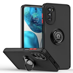 For Motorola Moto G52 Q Shadow 1 Series TPU + PC Phone Case with Ring Holder(Black+Red) (OEM)