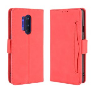 For OnePlus 8 Pro Wallet Style Skin Feel Calf Pattern Leather Case with Separate Card Slot(Red) (OEM)
