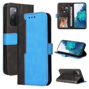 For Samsung Galaxy S20 FE / S20 Lite 5G / 4G Business Stitching-Color Horizontal Flip PU Leather Case with Holder & Card Slots & Photo Frame(Blue) (OEM)