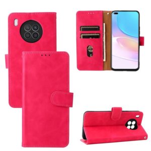 For Huawei nova 8i / Honor 50 Lite Skin Feel Magnetic Buckle Calf Texture PU Phone Case(Rose Red) (OEM)