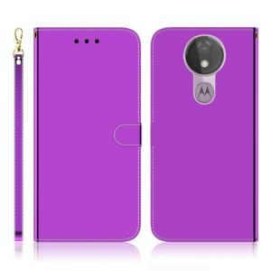 For Motorola Moto G7 Power Imitated Mirror Surface Horizontal Flip Leather Case with Holder & Card Slots & Wallet & Lanyard(Purple) (OEM)