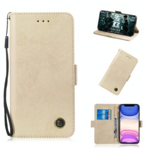For iPhone 11 Retro Horizontal Flip Leather Case with Card Slot & Holder(Gold) (OEM)