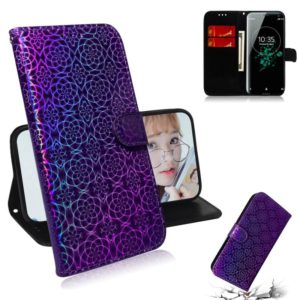 For Sony Xperia XZ3 Solid Color Colorful Magnetic Buckle Horizontal Flip PU Leather Case with Holder & Card Slots & Wallet & Lanyard(Purple) (OEM)