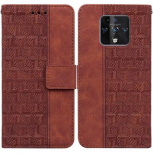 For Tecno Camon 16 Premier Geometric Embossed Leather Phone Case(Brown) (OEM)