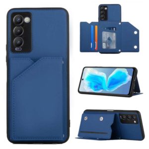 For Tecno Camon 18 Skin Feel PU + TPU + PC Phone Case(Blue) (OEM)