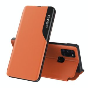 For Samsung Galaxy A21s Attraction Flip Holder Leather Phone Case(Orange) (OEM)
