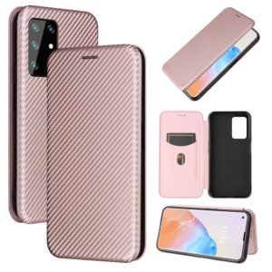 For Cubot X30 Carbon Fiber Texture Horizontal Flip TPU + PC + PU Leather Case with Card Slot(Pink) (OEM)