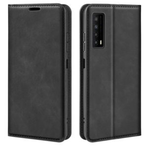 For TCL Stylus 5G Retro-skin Magnetic Suction Leather Phone Case(Black) (OEM)