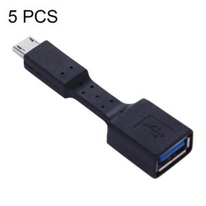 5 PCS Micro USB Male to USB 3.0 Female OTG Adapter (Black) (OEM)