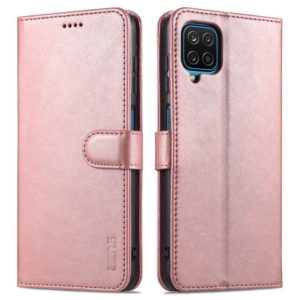 For Samsung Galaxy A12 5G AZNS Skin Feel Calf Texture Horizontal Flip Leather Case with Card Slots & Holder & Wallet(Rose Gold) (AZNS) (OEM)