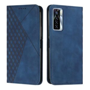 For Tecno Camon 17P / 17 Pro Diamond Splicing Skin Feel Magnetic Leather Phone Case(Blue) (OEM)