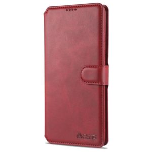 For Samsung Galaxy S21 Ultra 5G AZNS Calf Texture Horizontal Flip Leather Case with Holder & Card Slots & Wallet & Photo Frame(Red) (AZNS) (OEM)