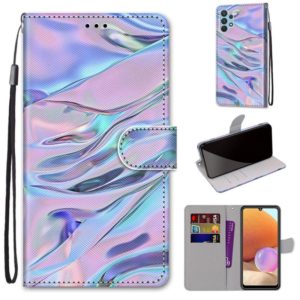 For Samsung Galaxy A32 4G / A32 Lite Coloured Drawing Cross Texture Horizontal Flip PU Leather Case with Holder & Card Slots & Wallet & Lanyard(Fluorescent Water Texture) (OEM)