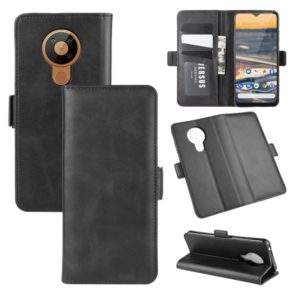 For Nokia 5.3 Dual-side Magnetic Buckle Horizontal Flip Leather Case with Holder & Card Slots & Wallet(Black) (OEM)