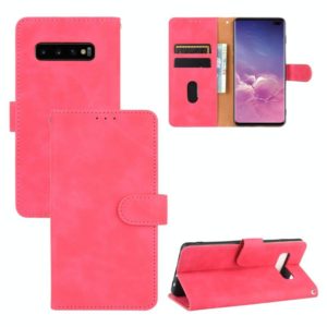 For Samsung Galaxy S10 Plus Solid Color Skin Feel Magnetic Buckle Horizontal Flip Calf Texture PU Leather Case with Holder & Card Slots & Wallet(Rose Red) (OEM)