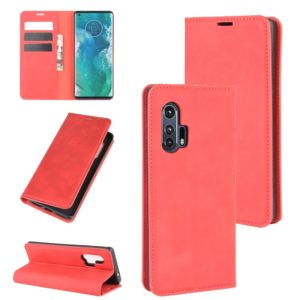 For Motorola Edge+ Retro-skin Business Magnetic Suction Leather Case with Holder & Card Slots & Wallet(Red) (OEM)