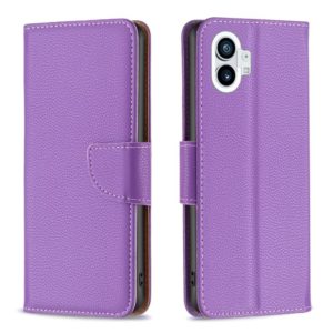 For Nothing Phone 1 Litchi Texture Pure Color Leather Phone Case(Purple) (OEM)