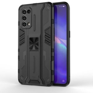For OPPO Reno5 5G / 4G Supersonic PC + TPU Shock-proof Protective Case with Holder(Black) (OEM)