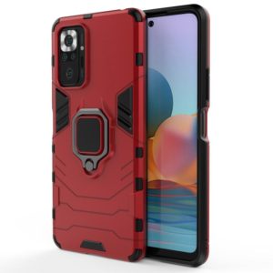 For Xiaomi Redmi Note 10 Pro PC + TPU Shockproof Protective Case with Magnetic Ring Holder(Red) (OEM)