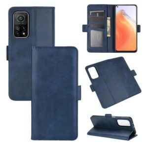 For Xiaomi Mi 10T / 10T Pro Dual-side Magnetic Buckle Horizontal Flip Leather Case with Holder & Card Slots & Wallet(Dark Blue) (OEM)