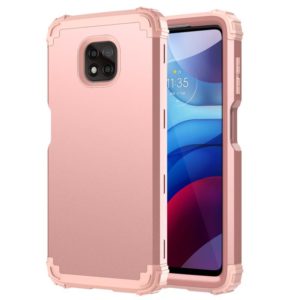 For Motorola Moto G Power 2021 3 in 1 Shockproof PC + Silicone Protective Case(Rose Gold) (OEM)