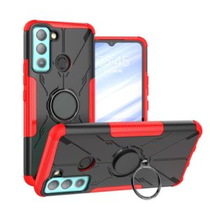 For Tecno Pop 5 LTE Armor Bear Shockproof PC + TPU Phone Case(Red) (OEM)