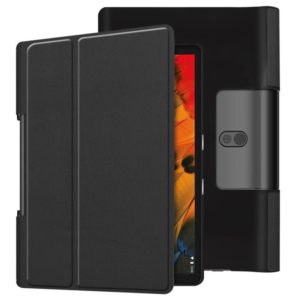 For Lenovo Yoga Smart Tab Custer Texture Horizontal Flip Leather Case with Two-folding Holder(Black) (OEM)