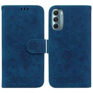 For Motorola Moto G Stylus 5G 2022 Butterfly Rose Embossed Leather Phone Case(Blue) (OEM)