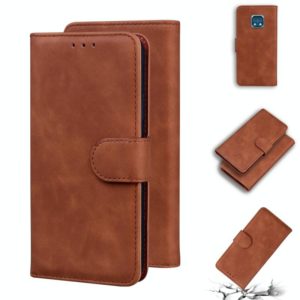 For Nokia XR20 Skin Feel Pure Color Flip Leather Phone Case(Brown) (OEM)