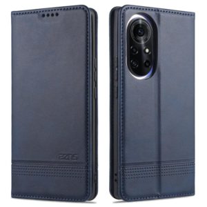For Huawei nova 8 Pro 5G AZNS Magnetic Calf Texture Horizontal Flip Leather Case with Card Slots & Holder & Wallet(Dark Blue) (AZNS) (OEM)