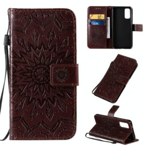 For Galaxy S20 Sun Print Horizontal Flip Protective Case with Holder & Card Slots & Wallet(Brown) (OEM)