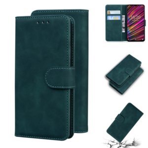For UMIDIGI F1 Skin Feel Pure Color Flip Leather Phone Case(Green) (OEM)