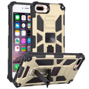 For iPhone 6 Plus Shockproof TPU + PC Magnetic Protective Case with Holder(Gold) (OEM)